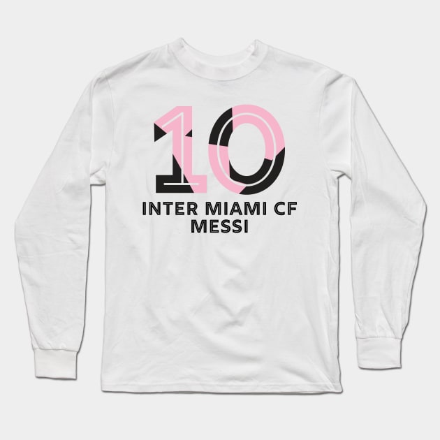 Lionel Messi Miami 10 Soccer Long Sleeve T-Shirt by Designedby-E